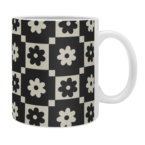 Megan Galante Checkered Daisy Black ink Coffee Mug