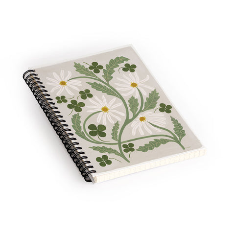 Megan Galante Clover Daisy Floral Spiral Notebook
