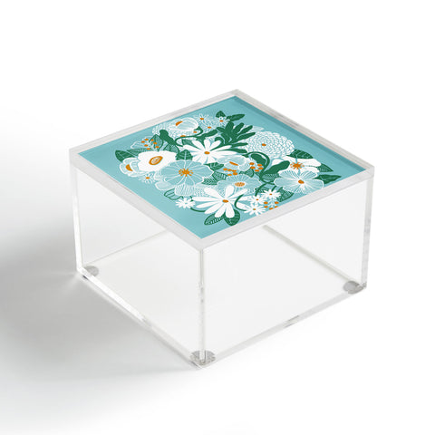 Megan Galante Groovy Floral Blue Acrylic Box