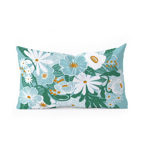 Megan Galante Groovy Floral Blue Oblong Throw Pillow