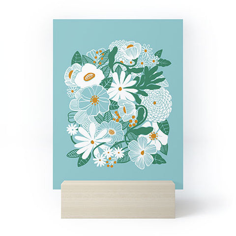 Megan Galante Groovy Floral Blue Mini Art Print