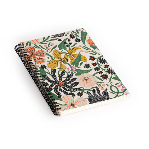 Megan Galante Merrick Floral creme Spiral Notebook