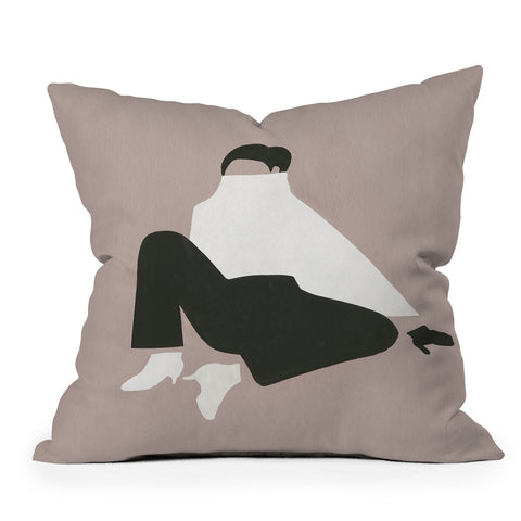 Megan Galante Minimalist woman in boots Outdoor Throw Pillow
