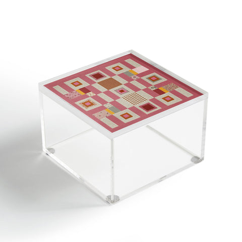 Megan Galante Pink Cottage Quilt Acrylic Box