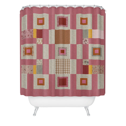 Megan Galante Pink Cottage Quilt Shower Curtain