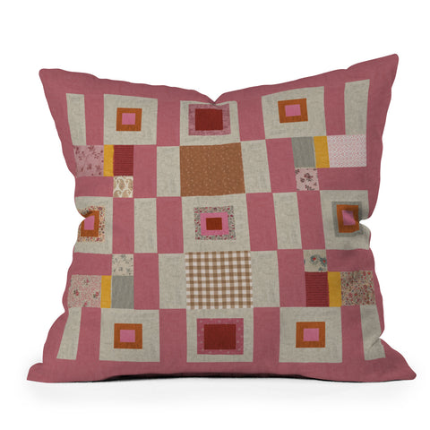 Megan Galante Pink Cottage Quilt Throw Pillow
