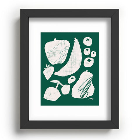 Megan Roy Abstract Fruit Green Recessed Framing Rectangle