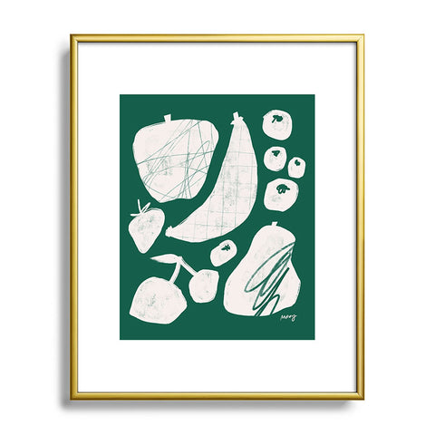 Megan Roy Abstract Fruit Green Metal Framed Art Print