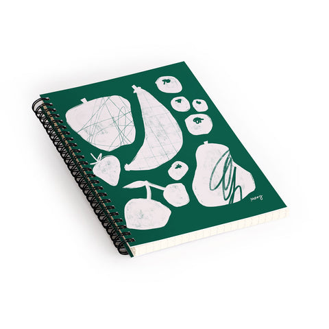 Megan Roy Abstract Fruit Green Spiral Notebook