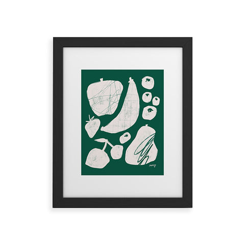 Megan Roy Abstract Fruit Green Framed Art Print