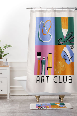 Megan Roy Art Club Shower Curtain And Mat