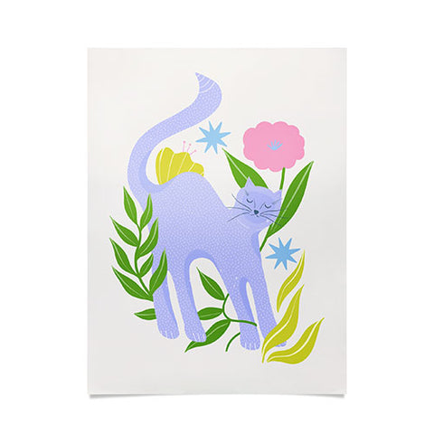 Melissa Donne Cat in Flower Garden Poster