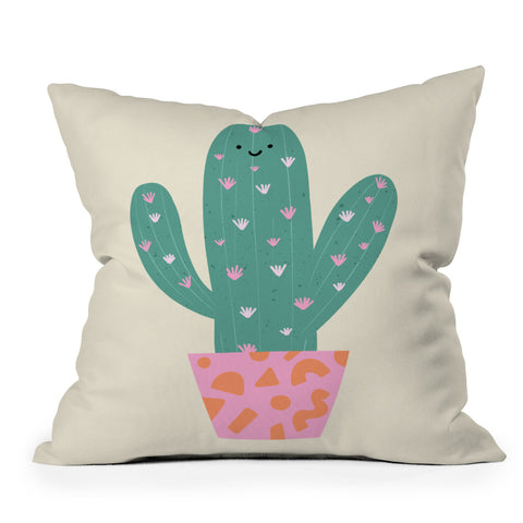 Melissa Donne Happy Cactus Throw Pillow