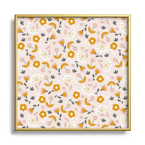 Menina Lisboa Blooms and Blossoms Square Metal Framed Art Print