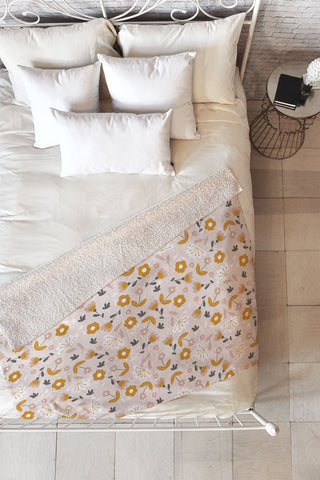 Menina Lisboa Blooms and Blossoms Fleece Throw Blanket