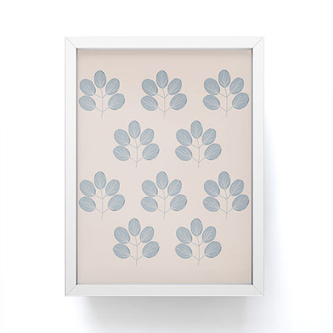 Menina Lisboa Blue Leaves Framed Mini Art Print