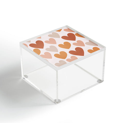 Menina Lisboa Earthy Terracotta Hearts Acrylic Box