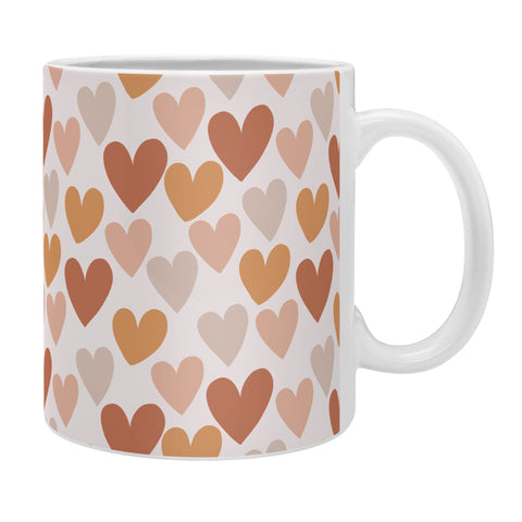 Menina Lisboa Earthy Terracotta Hearts Coffee Mug