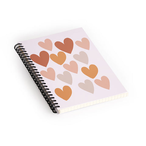 Menina Lisboa Earthy Terracotta Hearts Spiral Notebook