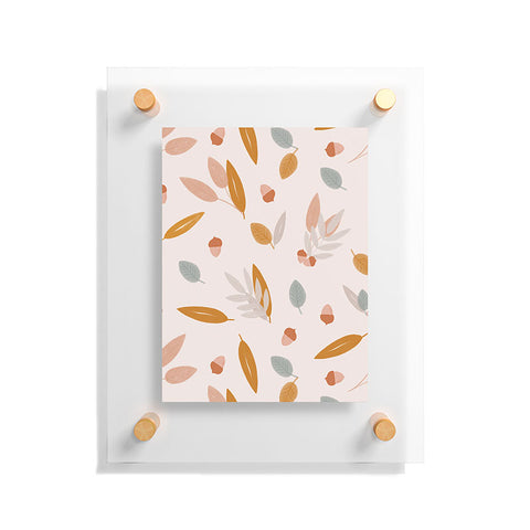 Menina Lisboa Pastel Fall Leaves Floating Acrylic Print