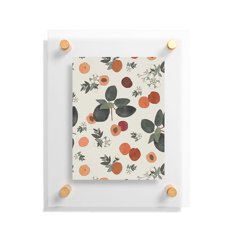Menina Lisboa Peaches White Flowers Floating Acrylic Print
