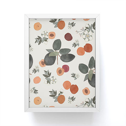 Menina Lisboa Peaches White Flowers Framed Mini Art Print