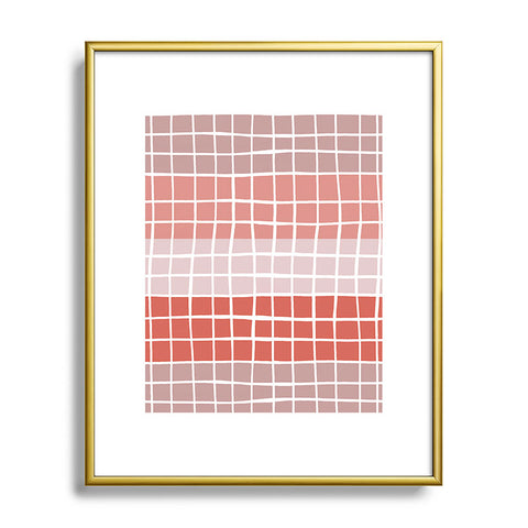 Menina Lisboa Pink Color Block Metal Framed Art Print