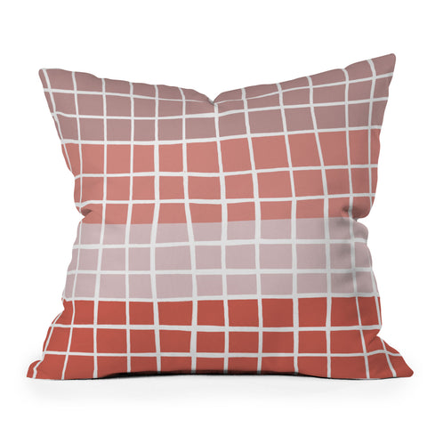 Menina Lisboa Pink Color Block Outdoor Throw Pillow