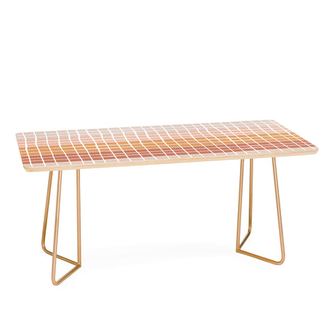 Menina Lisboa Terracotta Color Block Stripes Coffee Table