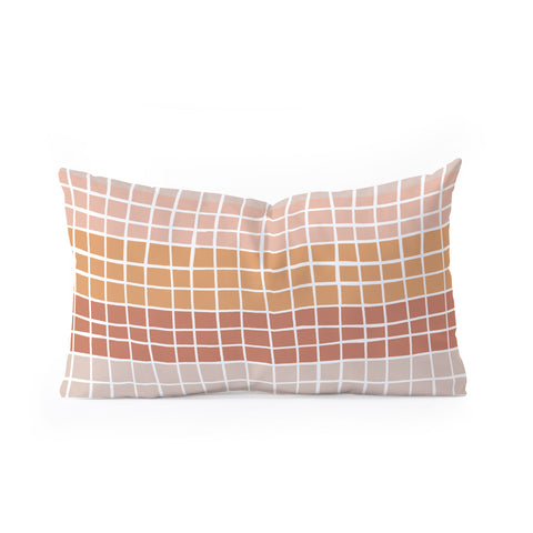 Menina Lisboa Terracotta Color Block Stripes Oblong Throw Pillow