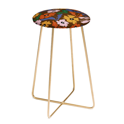 Miho Abstract floral pattern Counter Stool