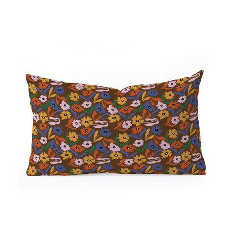 Miho Abstract floral pattern Oblong Throw Pillow
