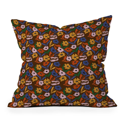 Miho Abstract floral pattern Outdoor Throw Pillow