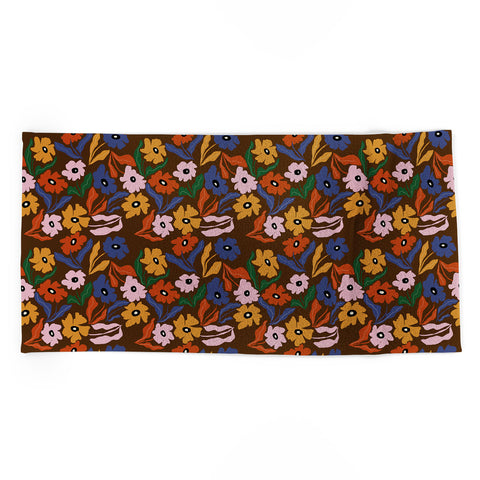 Miho Abstract floral pattern Beach Towel
