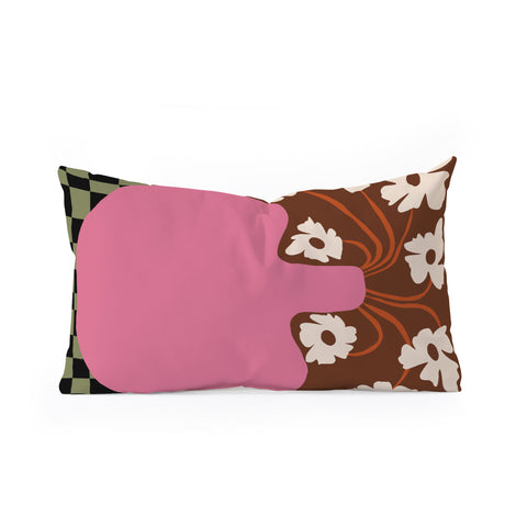 Miho Big pot with flower Oblong Throw Pillow