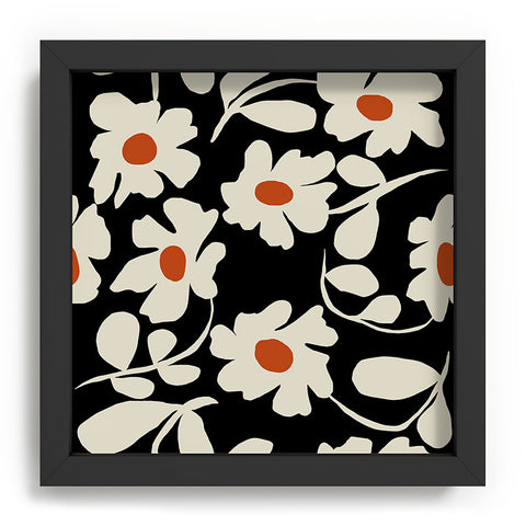 Miho Black and white floral I Recessed Framing Square