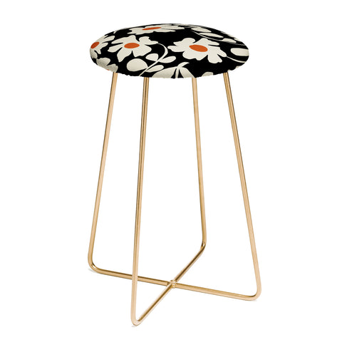 Miho Black and white floral I Counter Stool