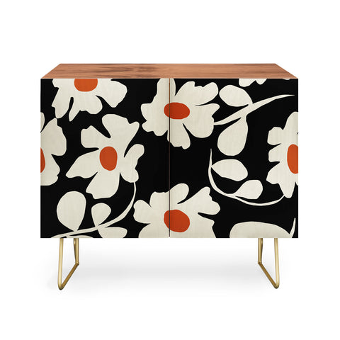 Miho Black and white floral I Credenza