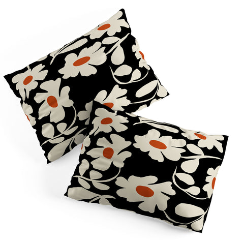 Miho Black and white floral I Pillow Shams