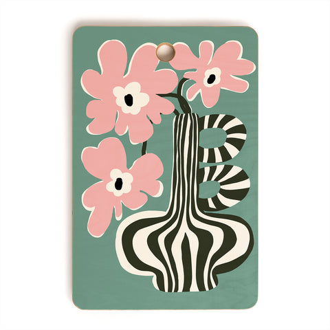 Miho Floral strip Cutting Board Rectangle