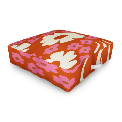 Miho flowerpot in orange and pink Outdoor Floor Cushion