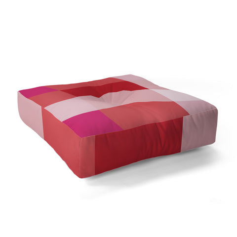 Miho geometrical color illusion Floor Pillow Square