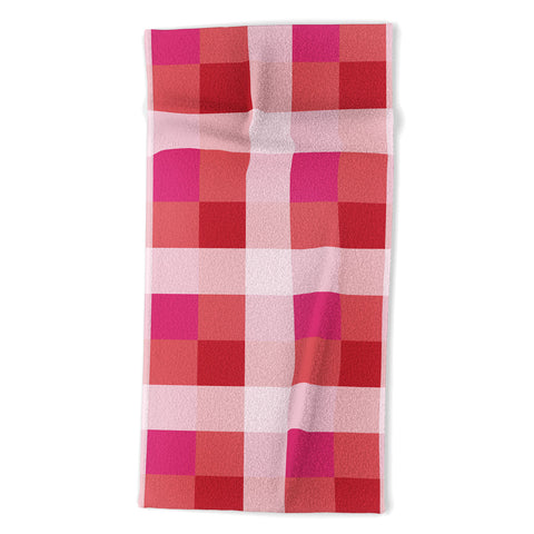 Miho geometrical color illusion Beach Towel