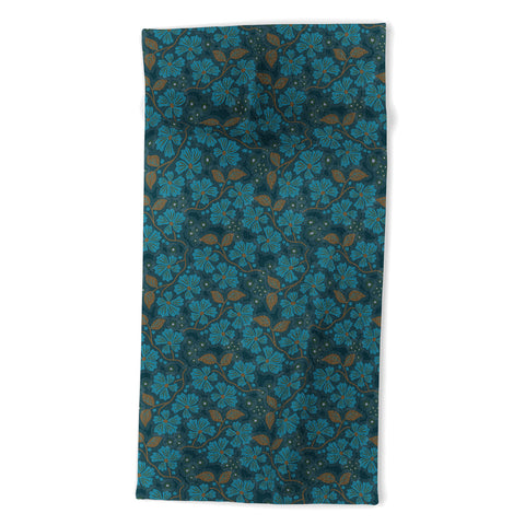 Mirimo Flora Blue Beach Towel