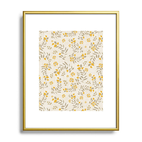 Mirimo Gold Blooms Metal Framed Art Print