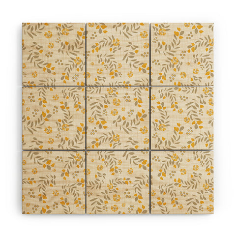 Mirimo Gold Blooms Wood Wall Mural
