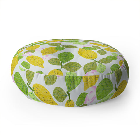 Mirimo Lemons in Bloom Floor Pillow Round