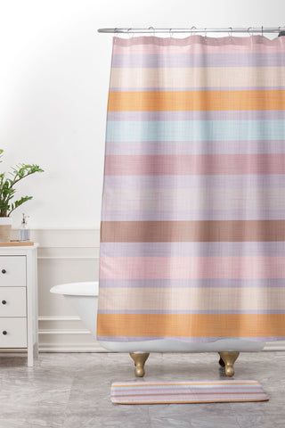 Mirimo Pastello Stripes Shower Curtain And Mat