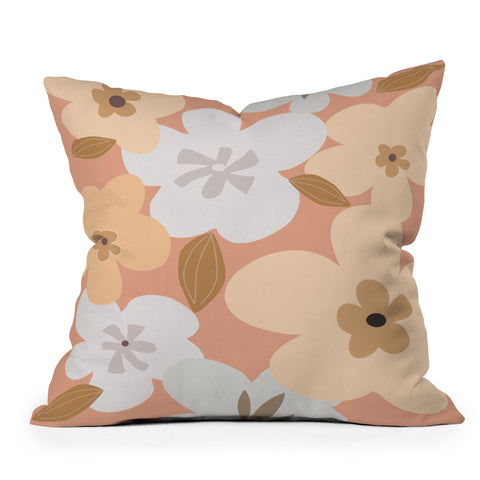 Mirimo Peachy Blooms Outdoor Throw Pillow