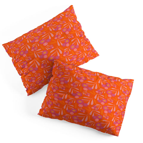 Mirimo Pink and Purple Floral Orange Pillow Shams